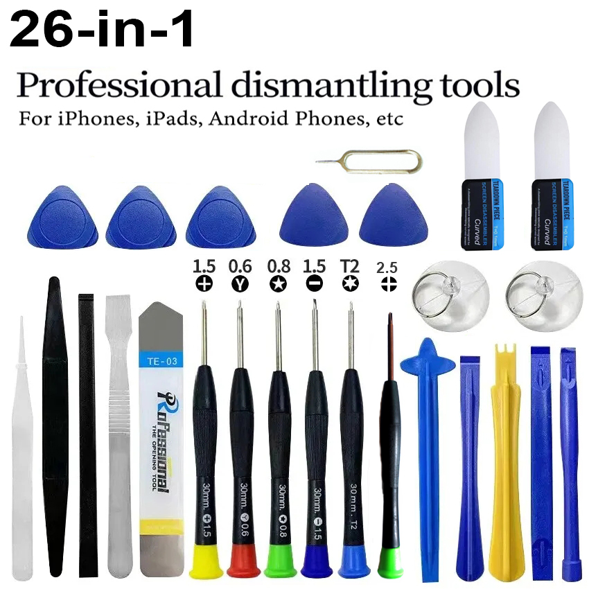 Electronics Repair Services - 26-in-1 Handy-Reparatur-Werkzeugset Professionelles Schraubendreher-Kit mit Hebelwerkzeug