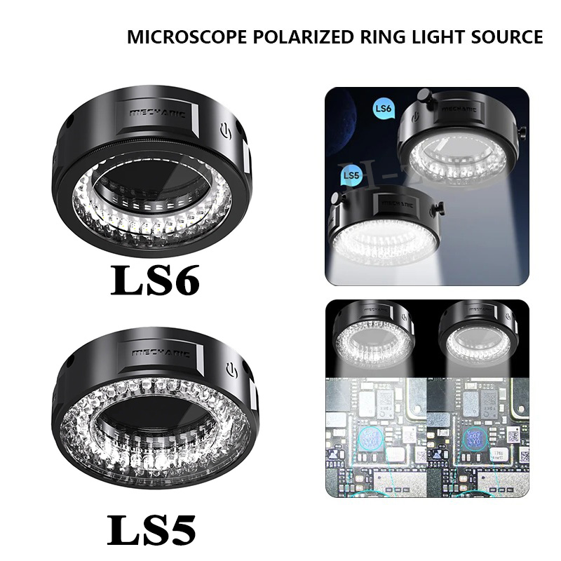 Electronics Repair Microscope - Mechaniker LS5 LS6 Mikroskop-Ringlicht, polarisiert, 84-LED-Ringlampe,